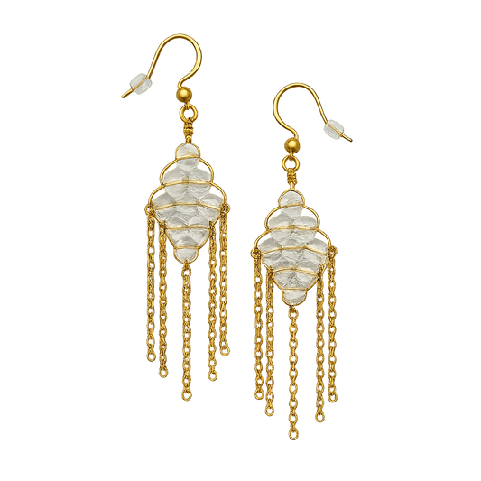 Clear Quartz tassel earrings