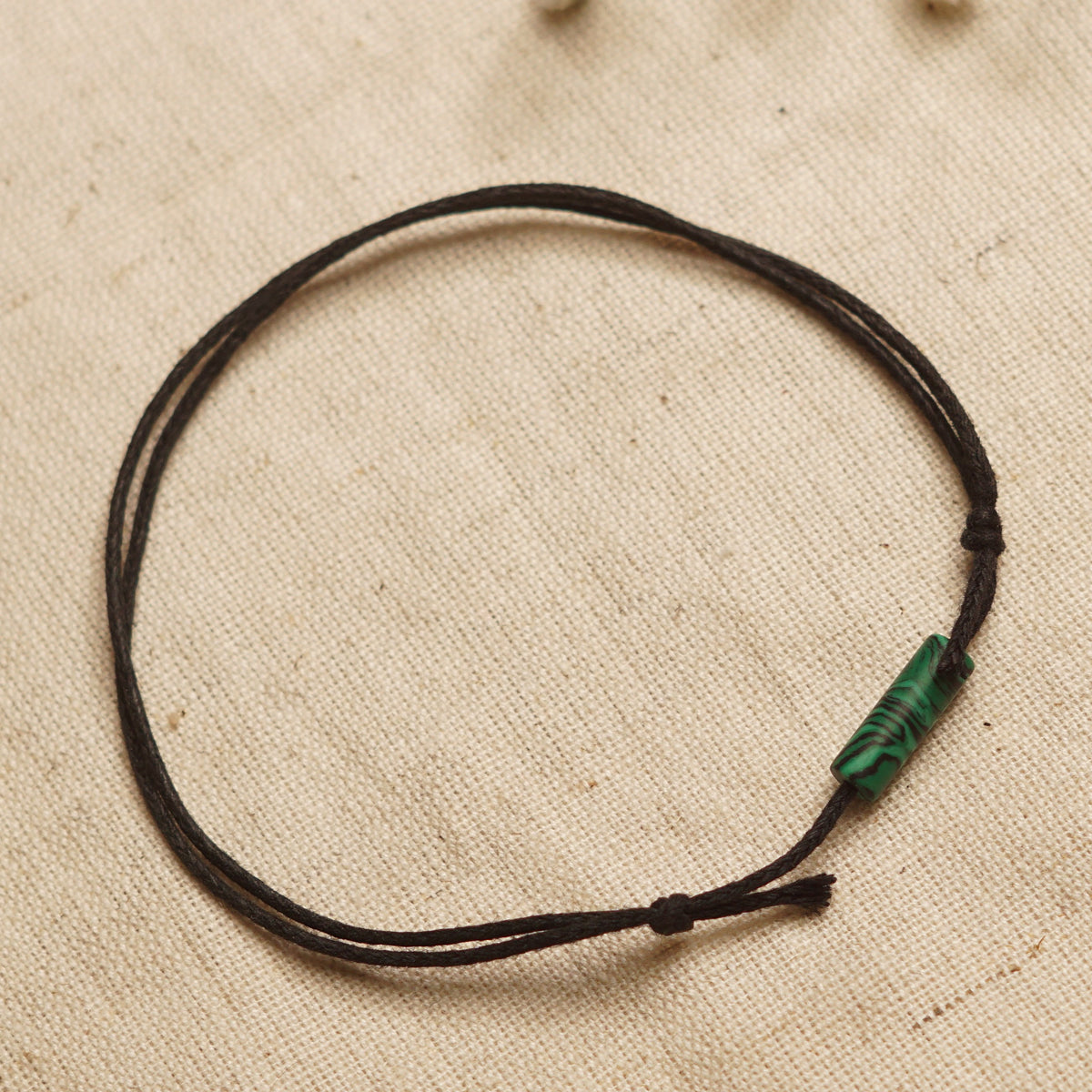 MALACHITE - Crystal Bar Anklet - Adjustable