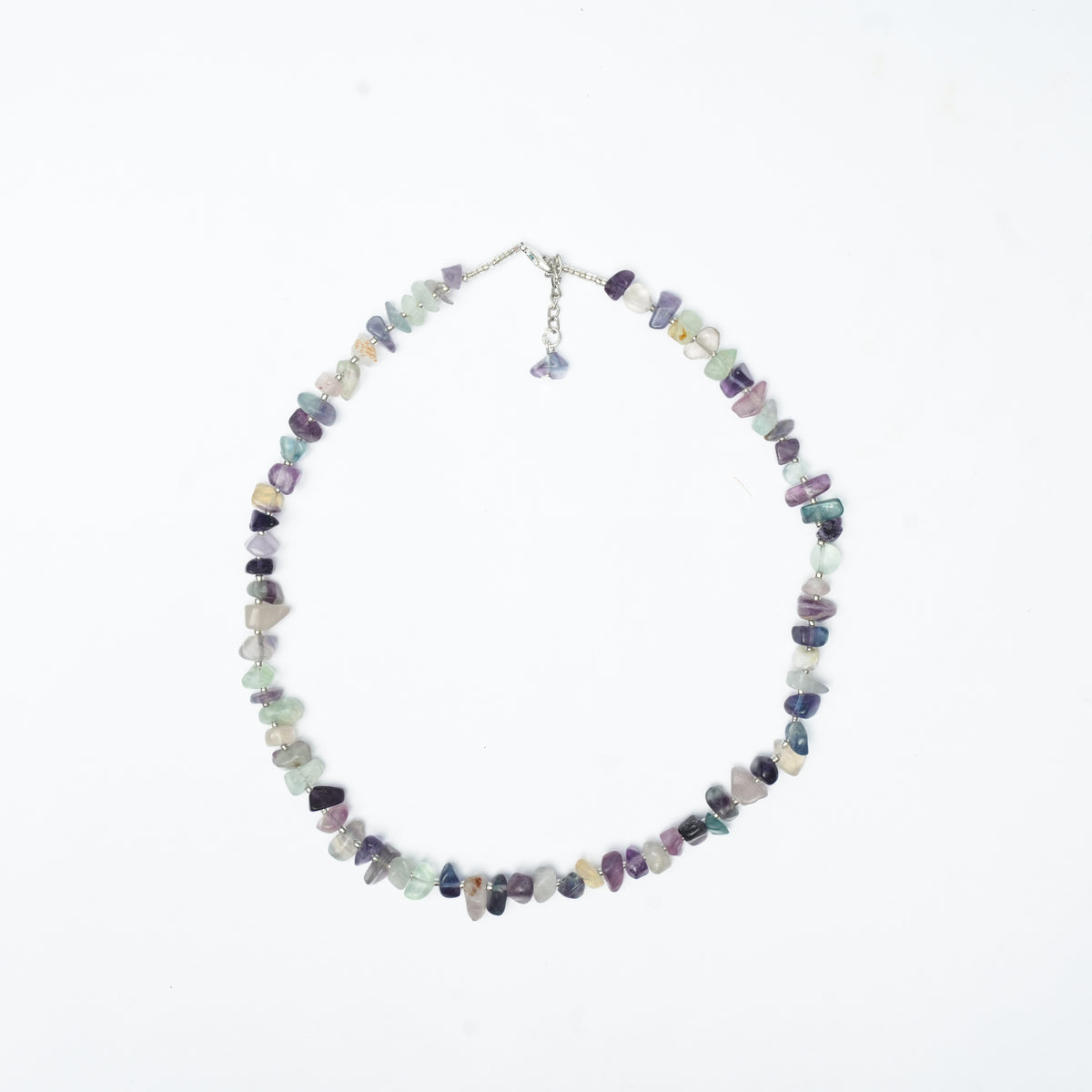 Natural Fluorite Chip bead Necklace - adjustable length