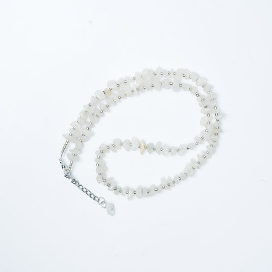 Natural Moonstone Chip bead Necklace - adjustable length