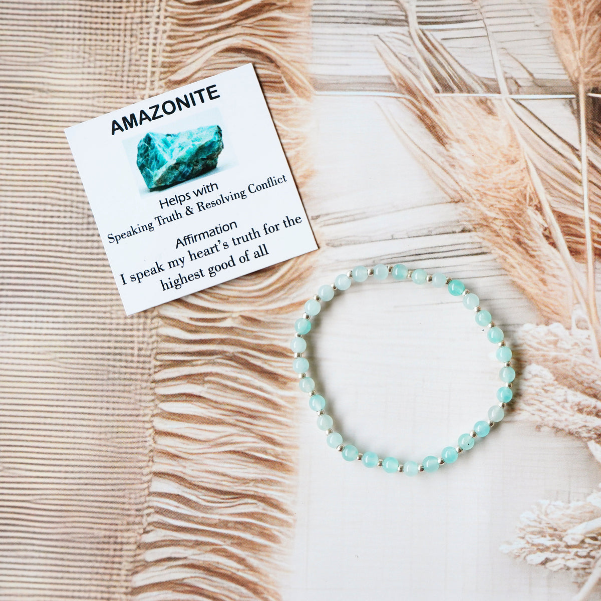Amazonite Stretch Bracelet - Tarnish Free and Waterproof