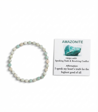 Amazonite Stretch Bracelet - Tarnish Free and Waterproof