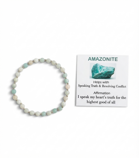 Amazonite Stretch Bracelet - Tarnish Free and Waterproof