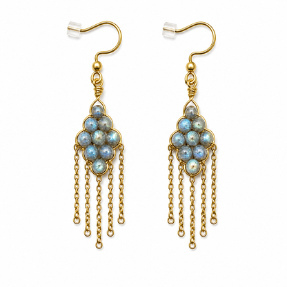 Labradorite tassel earrings