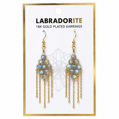 Labradorite tassel earrings