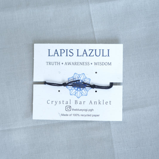 Lapis Lazuli - Crystal Bar Anklet - Adjustable