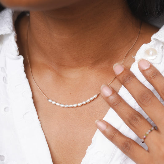 Dainty Pearl  Necklace - June Birthstone