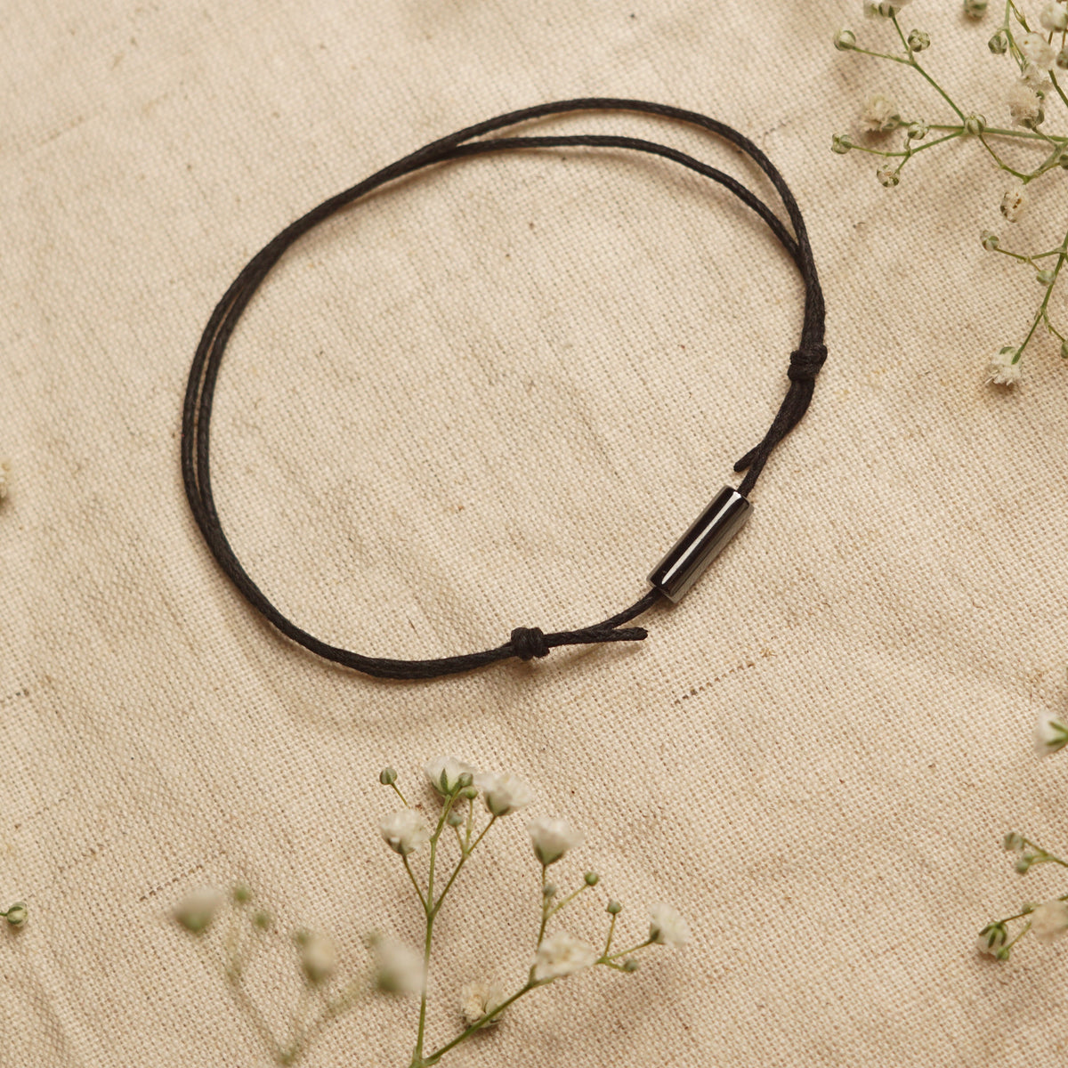 Natural Hematite Crystal Bar Waterproof Anklet - Adjustable