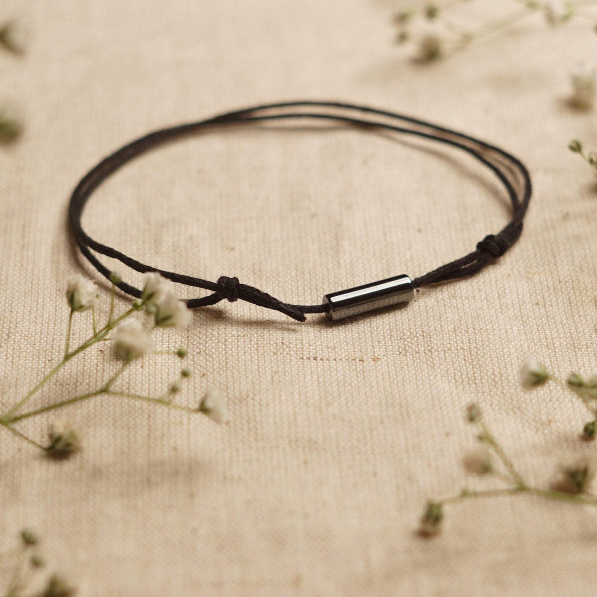 Natural Hematite Crystal Bar Waterproof Anklet - Adjustable