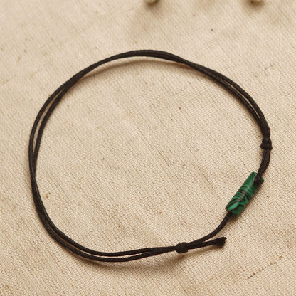MALACHITE - Crystal Bar Anklet - Adjustable