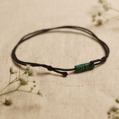 MALACHITE - Crystal Bar Anklet - Adjustable