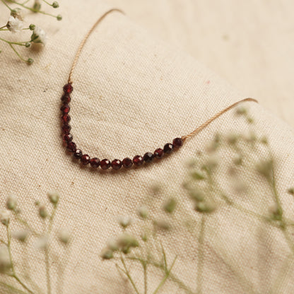 Dainty Garnet  Necklace - January Birthstone