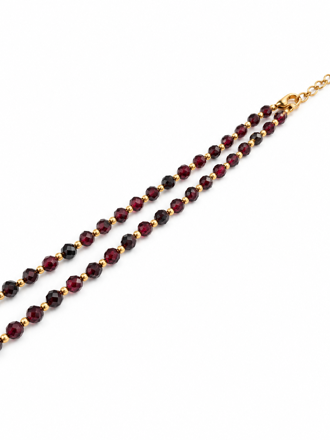 Dainty Garnet Necklace - Natural Gemstones & 18K Gold Plated Anti-Tarnish  Chain