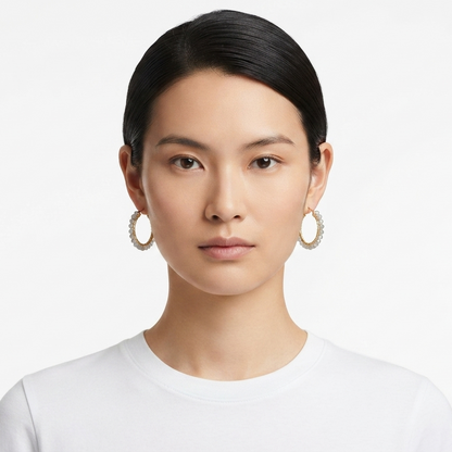 Labradorite Beaded Earrings Hoops