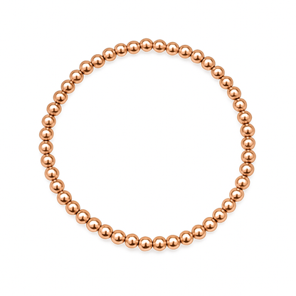 4mm solid metal bead stretch bracelet, commonly crafted from materials like pure untreated copper.