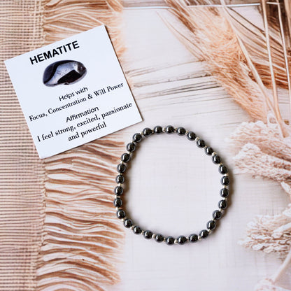 Hematite Stretch Bracelet - Tarnish Free and Waterproof