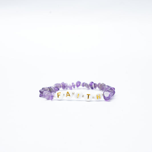 FAITH -  Amethyst Chip Bracelet