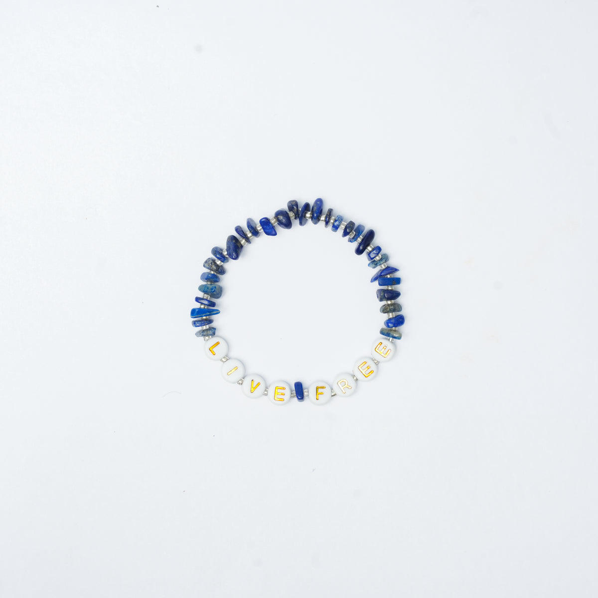 LIVE FREE - Lapis Lazuli Chip Bracelet
