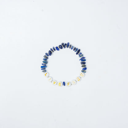 LIVE FREE - Lapis Lazuli Chip Bracelet
