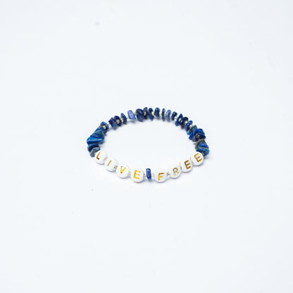 LIVE FREE - Lapis Lazuli Chip Bracelet