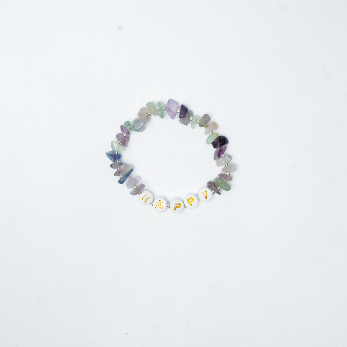 HAPPY -  Fluorite Chip Bracelet