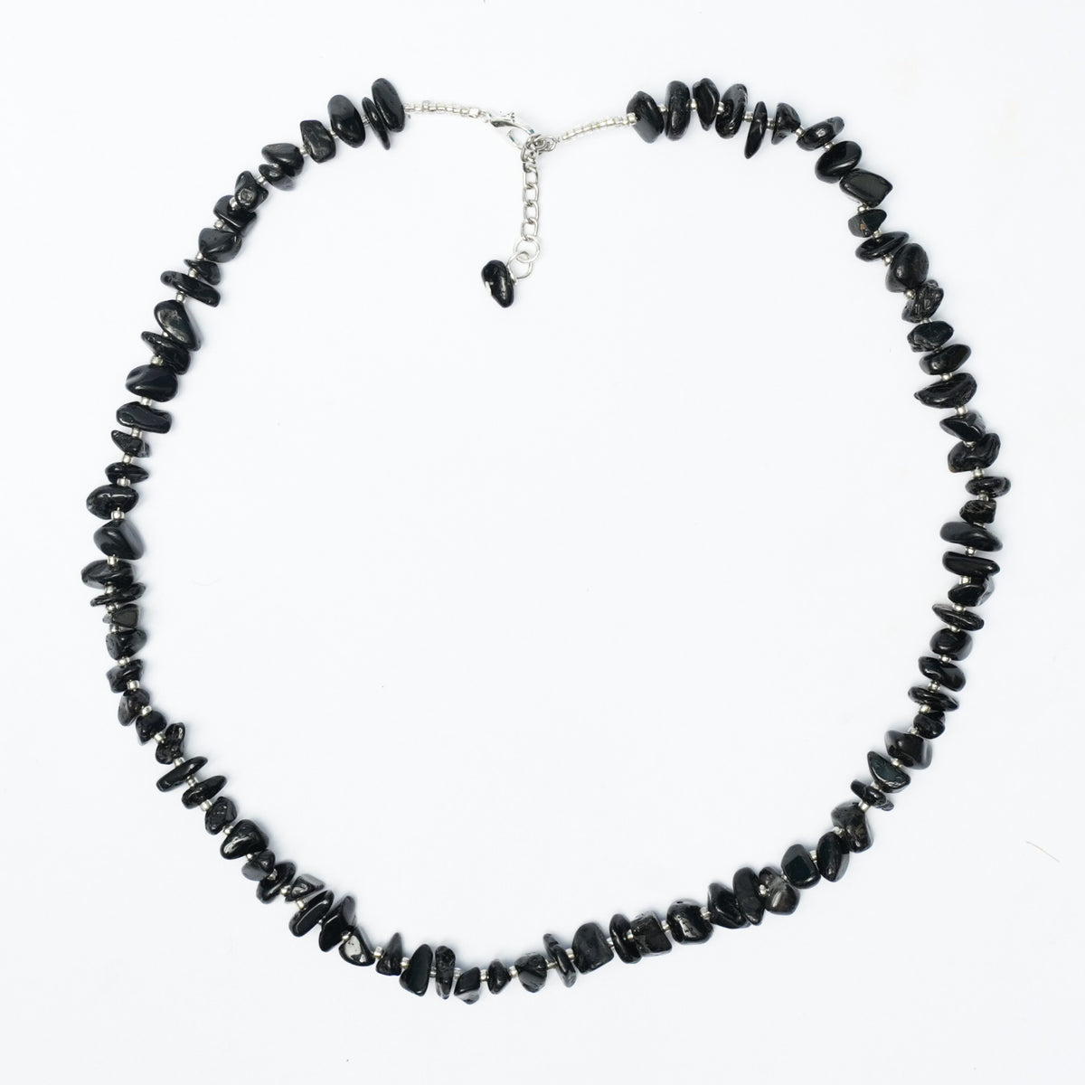 Black Tourmaline Chip bead Necklace - adjustable length