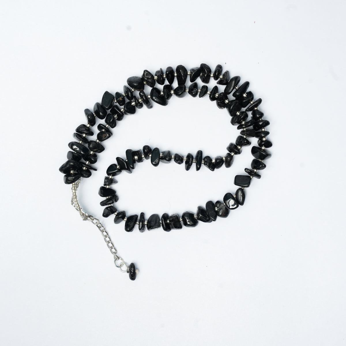 Black Tourmaline Chip bead Necklace - adjustable length