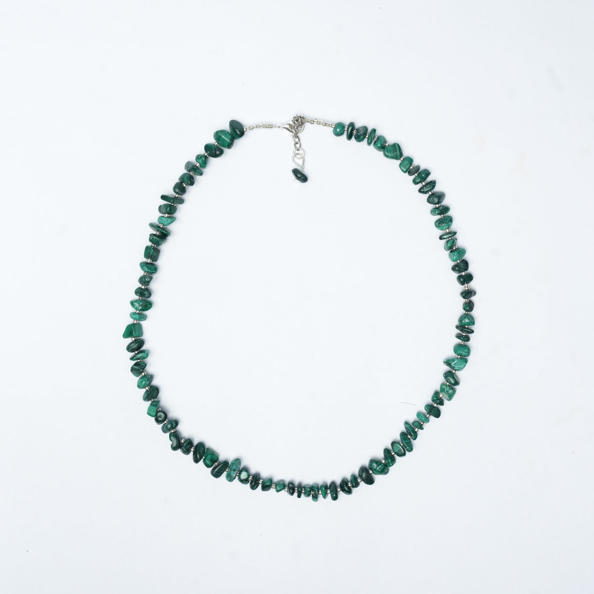 Natural Malachite Chip bead Necklace - adjustable length