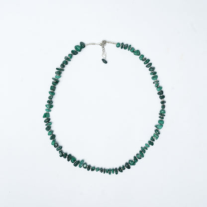 Natural Malachite Chip bead Necklace - adjustable length