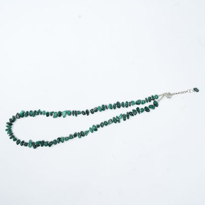 Natural Malachite Chip bead Necklace - adjustable length