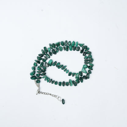 Natural Malachite Chip bead Necklace - adjustable length