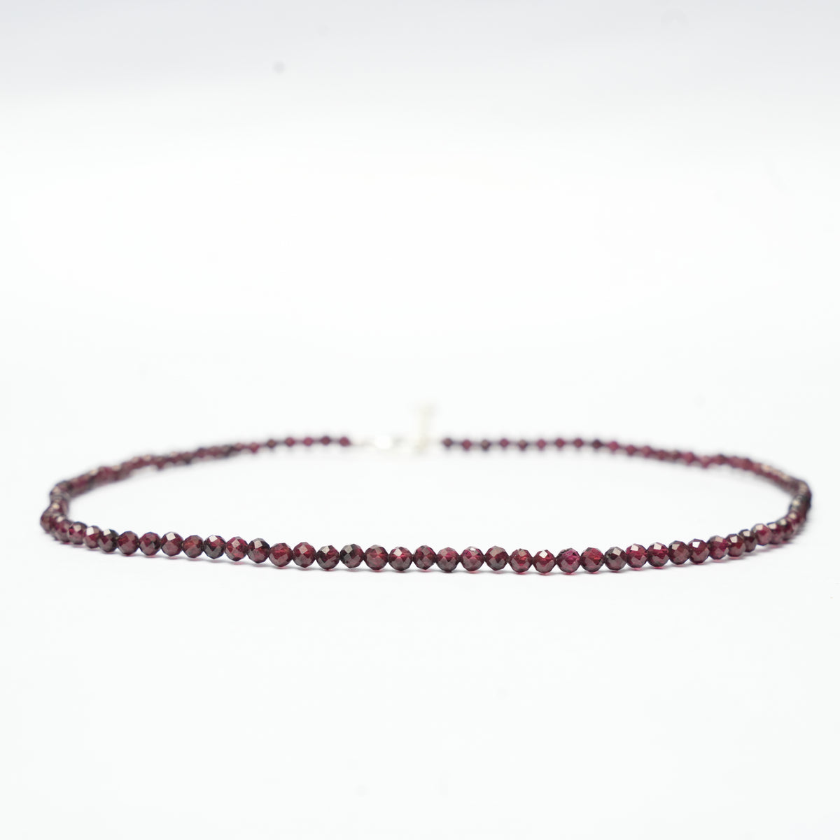 Dainty Faceted Garnet Necklace - Natural Gemstones & Sterling Silver Clasp