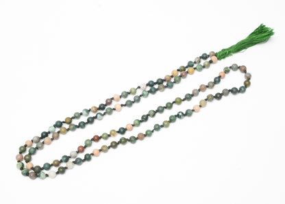 108 Matte Indian Agate and Rosewood Diffuser Mala - 6mm beads