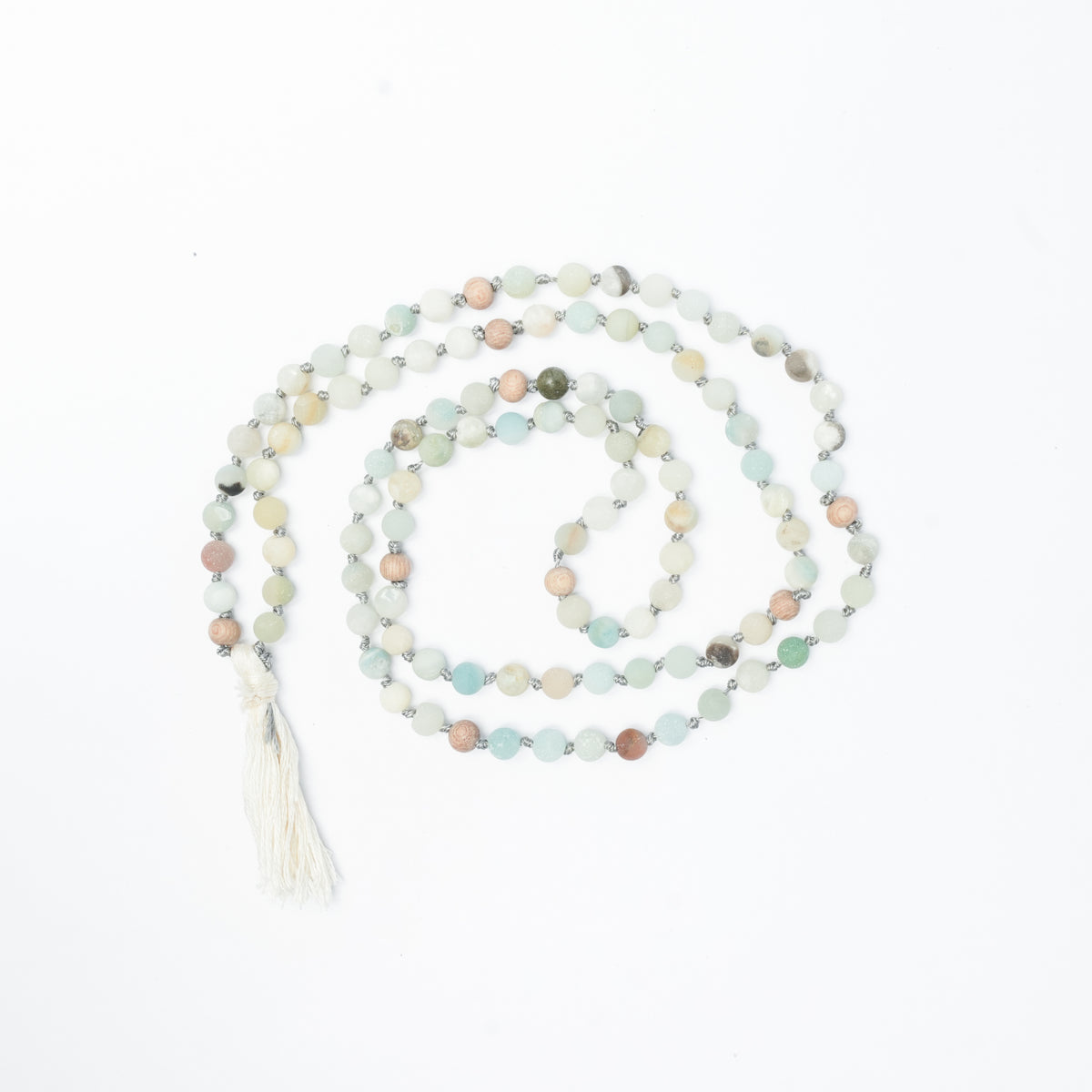 108 Matte Amazonite and Rosewood Diffuser Mala - 6mm beads