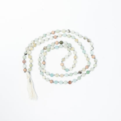 108 Matte Amazonite and Rosewood Diffuser Mala - 6mm beads