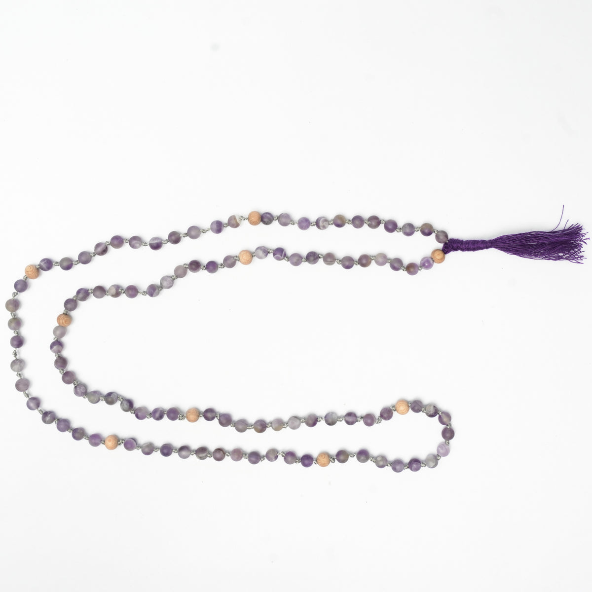 108 Matte Amethyst and Rosewood Diffuser Mala - 6mm beads
