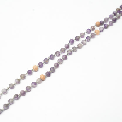 108 Matte Amethyst and Rosewood Diffuser Mala - 6mm beads