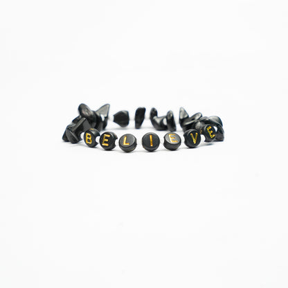 BELIEVE - Black Tourmaline Chip Bracelet