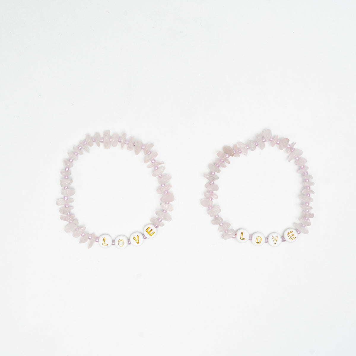 LOVE - Rose Quartz Chip Bracelet