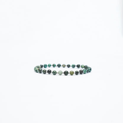 Natural African Turquoise stretchy bracelet with Stainless steel beads