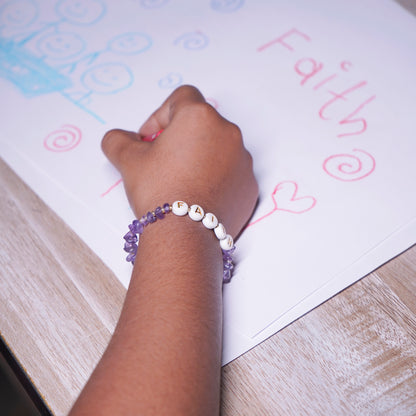 FAITH -  Amethyst Chip Bracelet