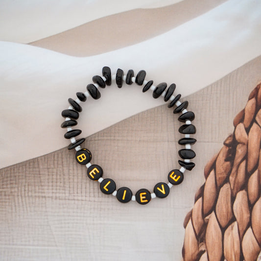 BELIEVE - Black Tourmaline Chip Bracelet