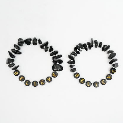 BELIEVE - Black Tourmaline Chip Bracelet