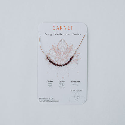 Dainty Garnet  Necklace - January Birthstone