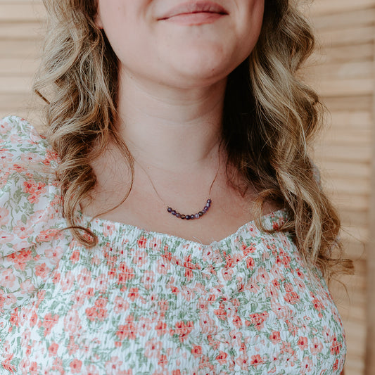 Dainty Amethyst Necklace - February Birthstone